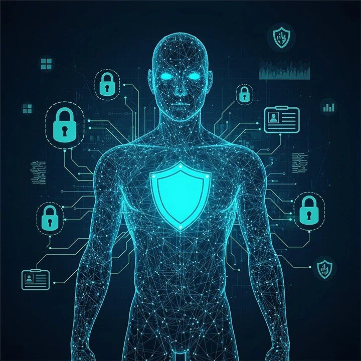 AI agent security system showing identity management, access control, and data protection measures for enterprise AI agents in 2026