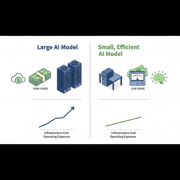 Cost comparison between expensive large language models and affordable Small Language Models showing dramatic savings for businesses