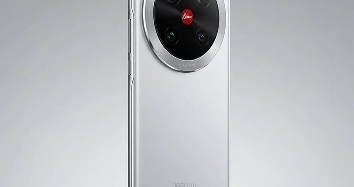 Front and angled view of the Xiaomi 17 Ultra smartphone, showcasing its large display and the distinct, large circular camera module on the back featuring Leica branding.