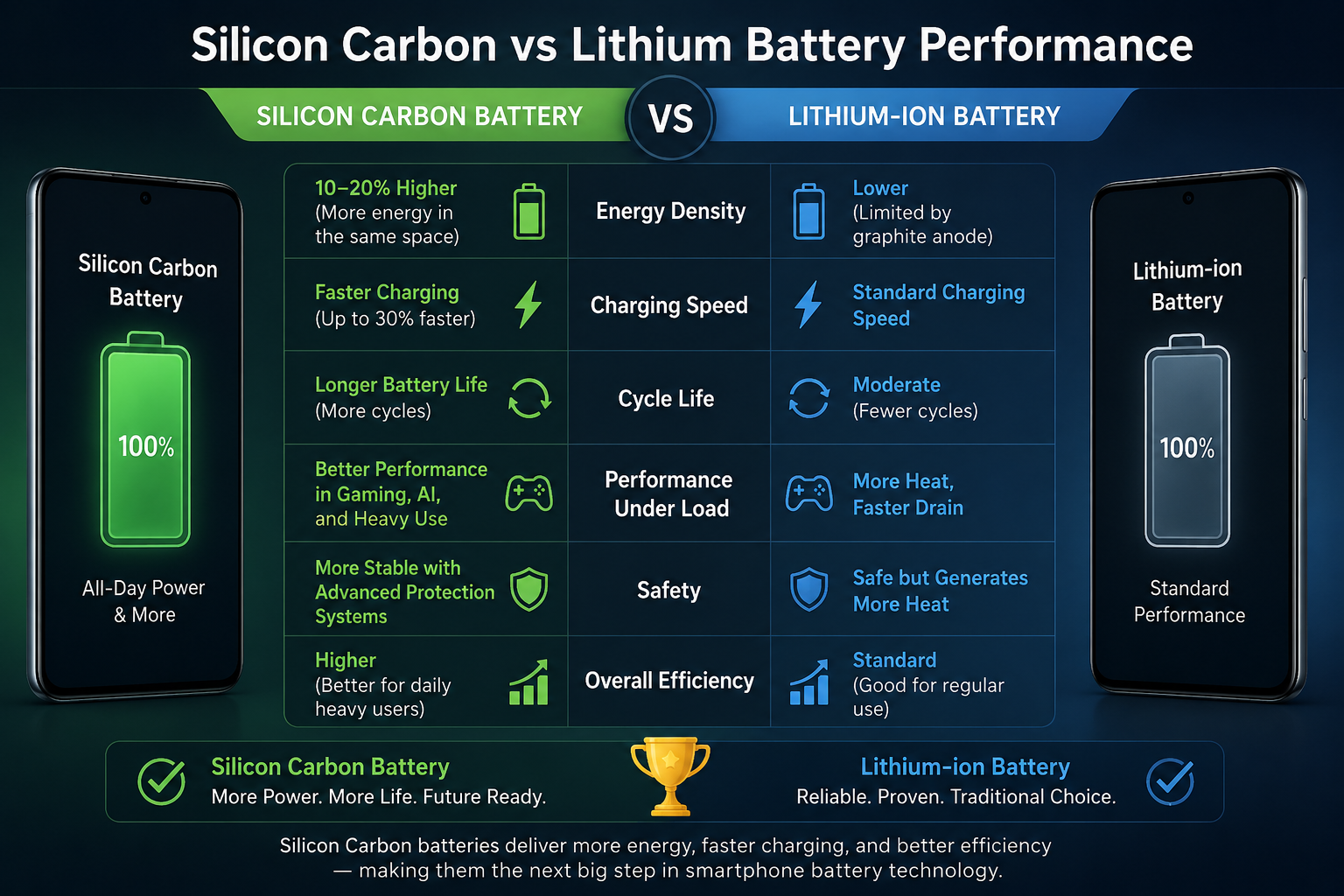 Silicon Carbon vs Lithium-Ion Battery Performance Comparison (2026 Guide)